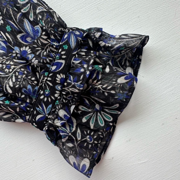 LOFT Multicolor Floral Ruffle Blouse - Picture 3 of 4